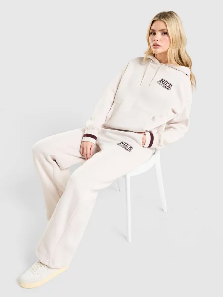 Nike Spodnie Nsw Flc Hr Wide 2 beżowe