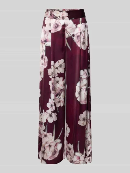 Spodnie materiałowe z wszytym zamkiem błyskawicznym Rinascimento bordowe