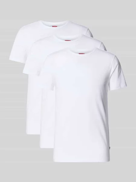 T-shirt o kroju regular fit z mieszanka bawełny w zestaw 3 szt. model MEN SOLID' Levi's biała