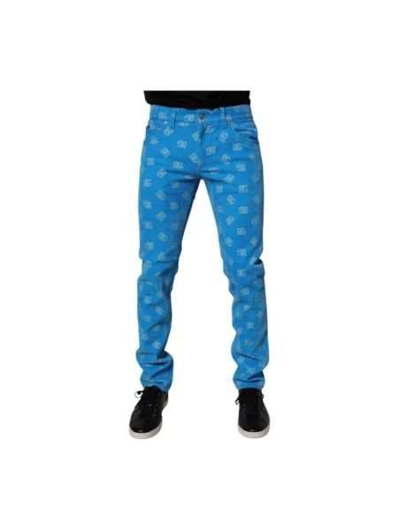 Skinny jeansy skinny Dolce And Gabbana niebieskie