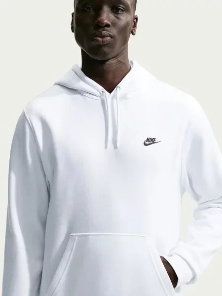 Nike Sportswear bluza z kapturem z bawełną Club beżowa