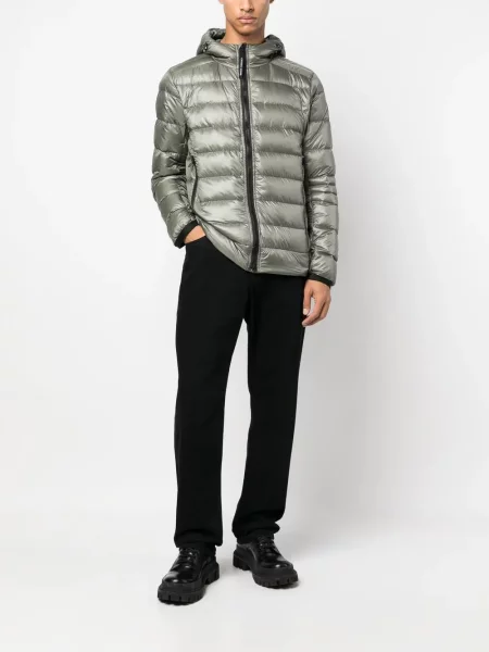 Pūkinė striukė Canada Goose su gobtuvu žalia