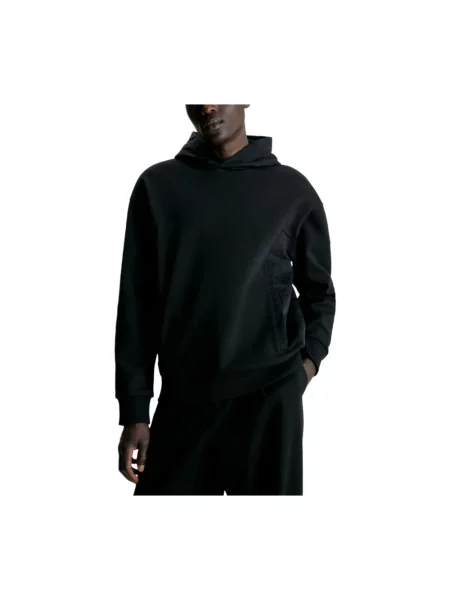 Bluza z kapturem Calvin Klein z kapturem czarna