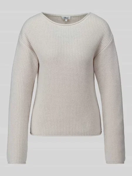 Sweter z dzianiny o kroju relaxed fit z mieszanki bawełny S.oliver Red Label biały