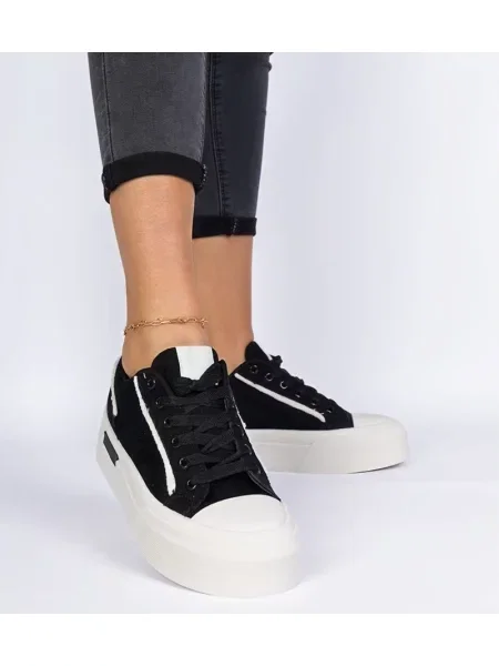 Platno superge D/ceo s platformo črna