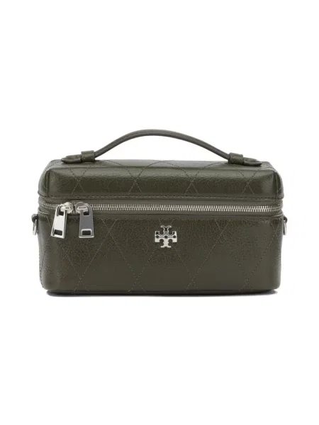 Kosmetyczka Tory Burch skórzana zielona