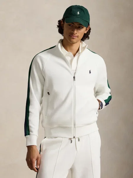 Polo Ralph Lauren Tepláková bunda námornícka modrá / tmavozelená biela