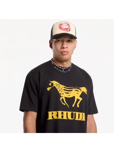 Футболка Rhude ретро черная