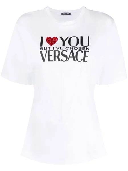 Тениска Versace с принт бяло