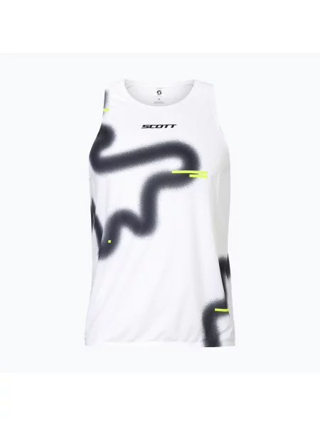 Férfi futó póló SCOTT RC Run Tank white/black. Méret: L fehér