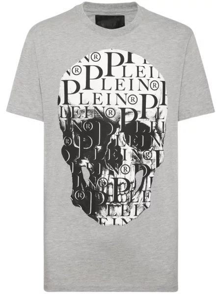 Tricou Philipp Plein cu imagine gri