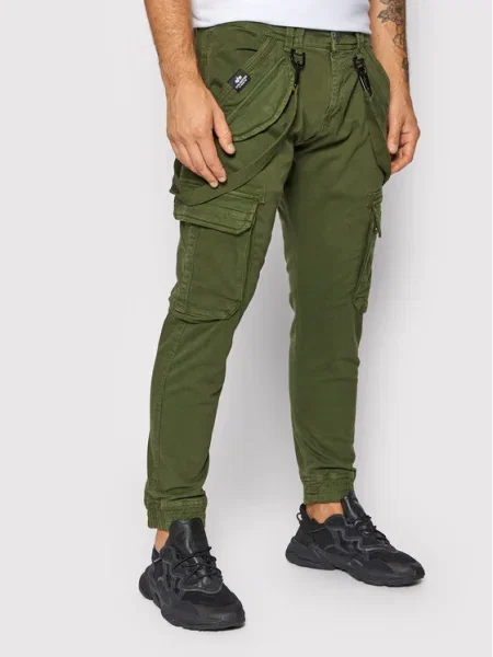 Alpha Industries pantaloni Utility Pant bărbați cu fit cargo verde