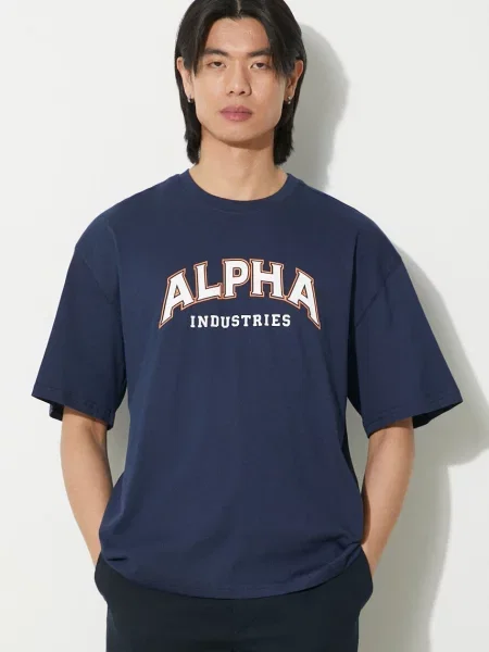 Alpha Industries tricou din College albastru