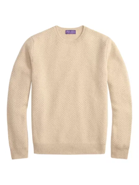 Pulover Ralph Lauren Purple Label din cașmir cu model herringbone violet