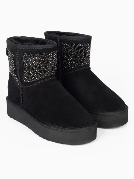 Gooce Botine Lana / transparent negru