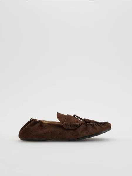Замшевые лоферы Reserved коричневые