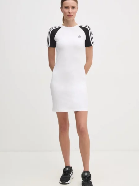 Сукня adidas Originals 3S RAGLAN DRESS mini облягаюча білий