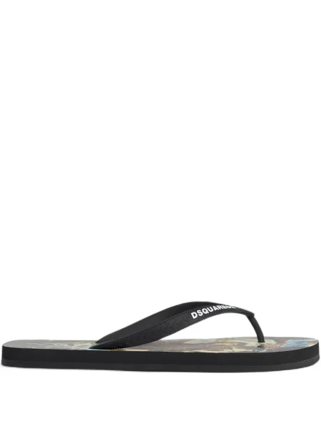Șlapi Dsquared2 cu imagine negru