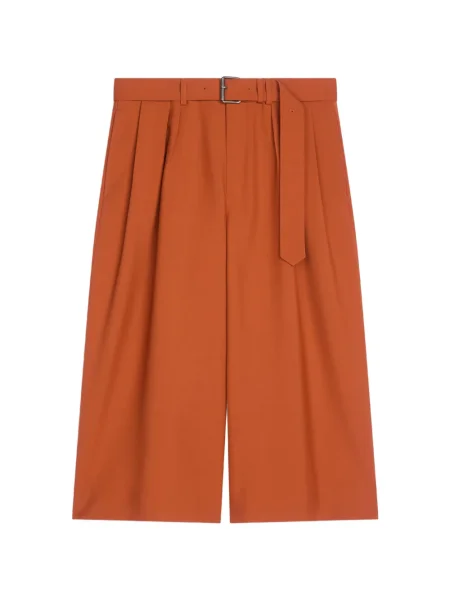 Pantaloni scurți Dries Van Noten de lână portocaliu