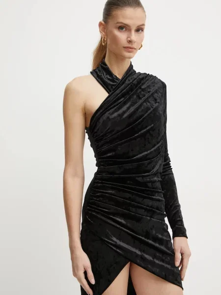 Pinko sukienka welurowa mini dopasowana czarny