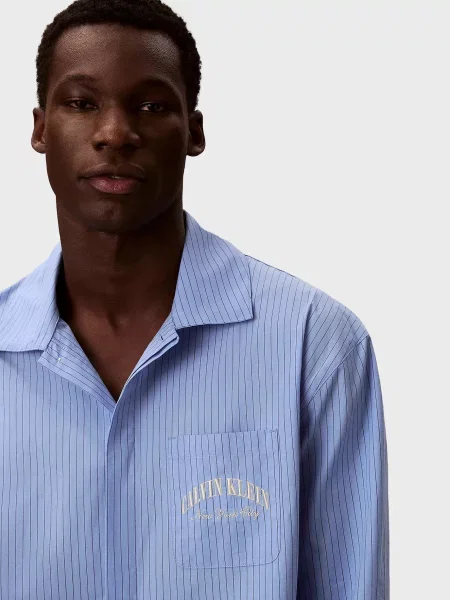 Смугаста піжама Calvin Klein блакитна
