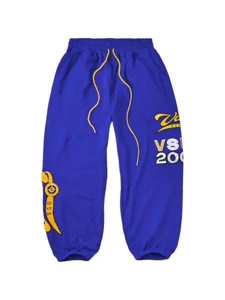 Pantaloni Vale cu imagine alergare cu cordon albastru