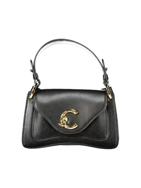 Torebka Coccinelle skórzana z kokardką czarna