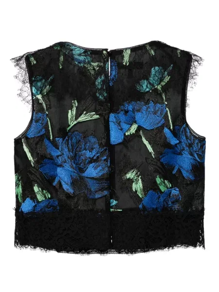 Bluză Shiatzy Chen cu broderie cu model floral negru