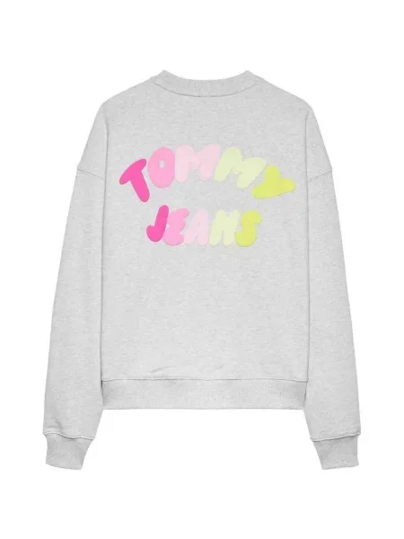 Tommy Jeans Mikina námornícka modrá ružová / červená sivá