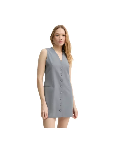 Sukienka mini Remain Birger Christensen wełniana szara
