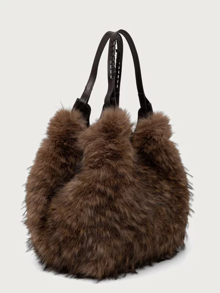 GIANNI CHIARINI Geantă shopper Dua | shearling maro