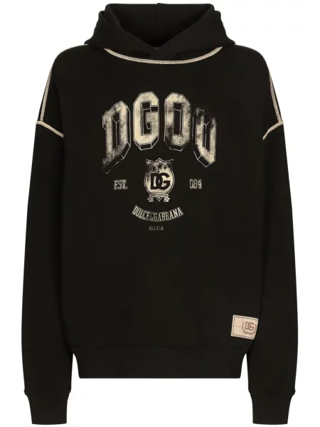 Hanorac cu glugă Dolce & Gabbana cu imagine negru