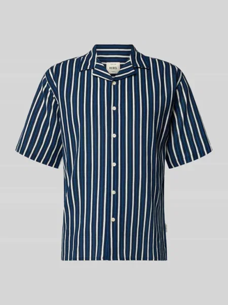 Koszula casualowa o kroju regular fit z kołnierzem z połami model HOWIE' Redefined Rebel granatowa