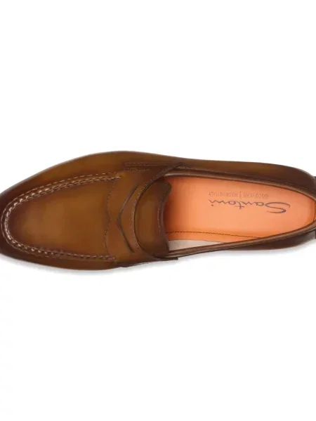 Pantofi loafer Santoni din piele maro