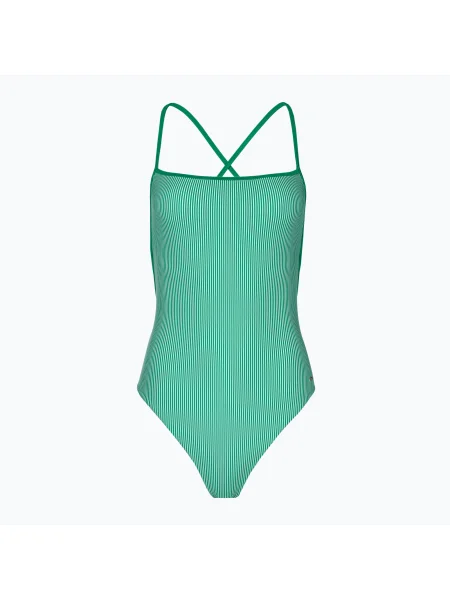 Plavky jednodielne dámske Tommy Hilfiger Straight Neck Print ithaca olimpic green zelená