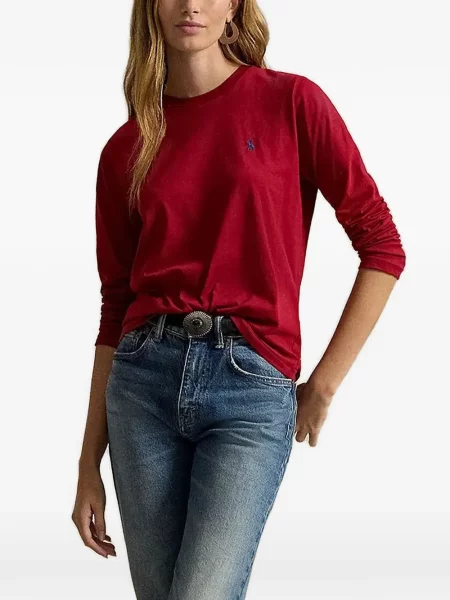 Μακρύς polo Polo Ralph Lauren από ζέρσεϋ κλασικό κόκκινο