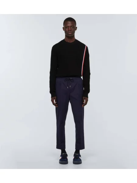 Sneakerși Moncler din piele de căprioară albastru