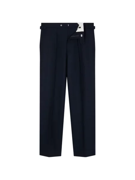 Pantaloni Fursac cu model herringbone albastru