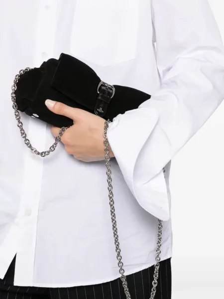 Clutch Vivienne Westwood με αγκράφα μαύρο