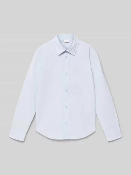 Koszula casualowa o kroju slim fit z mieszanki bawełny S.oliver Red Label błękitna