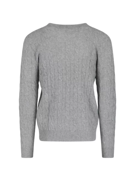 Matlasat tricou polo Polo Ralph Lauren de lână cu decolteu în V albastru