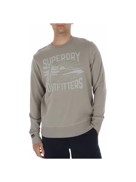 Mikina Superdry s kulatým výstřihem modrá