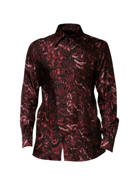Lung cămașă Dolce & Gabbana cu pene roșu