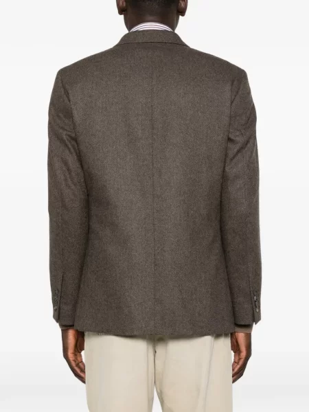 Costum Gant cu model herringbone maro