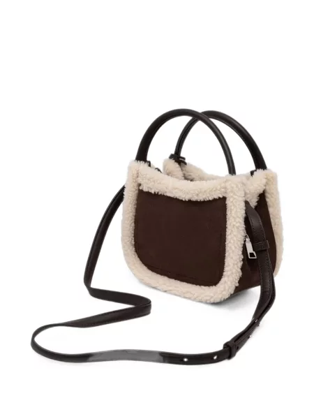 Geantă shopper Dkny din piele de oaie maro