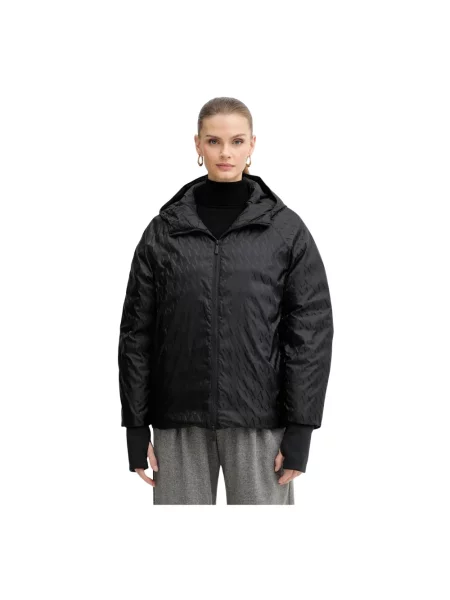 Lniana kurtka puchowa Armani Exchange czarna