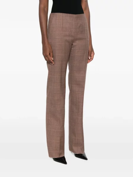 Pantaloni Max Mara în carouri maro