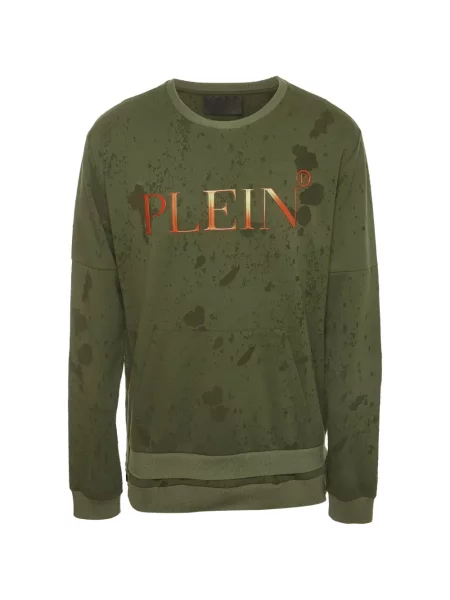 Pulover Philipp Plein zdrențuiți verde