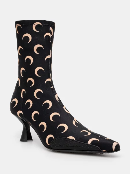 Marine Serre botine Recycled Moon Jersey Ms Still femei cu cui negru