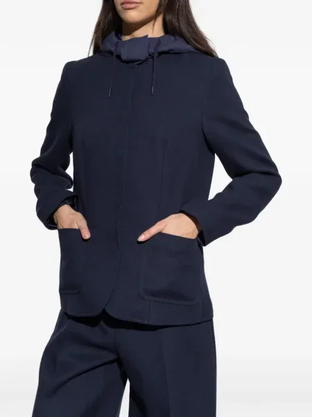 Geacă Rag & Bone cu glugă albastru